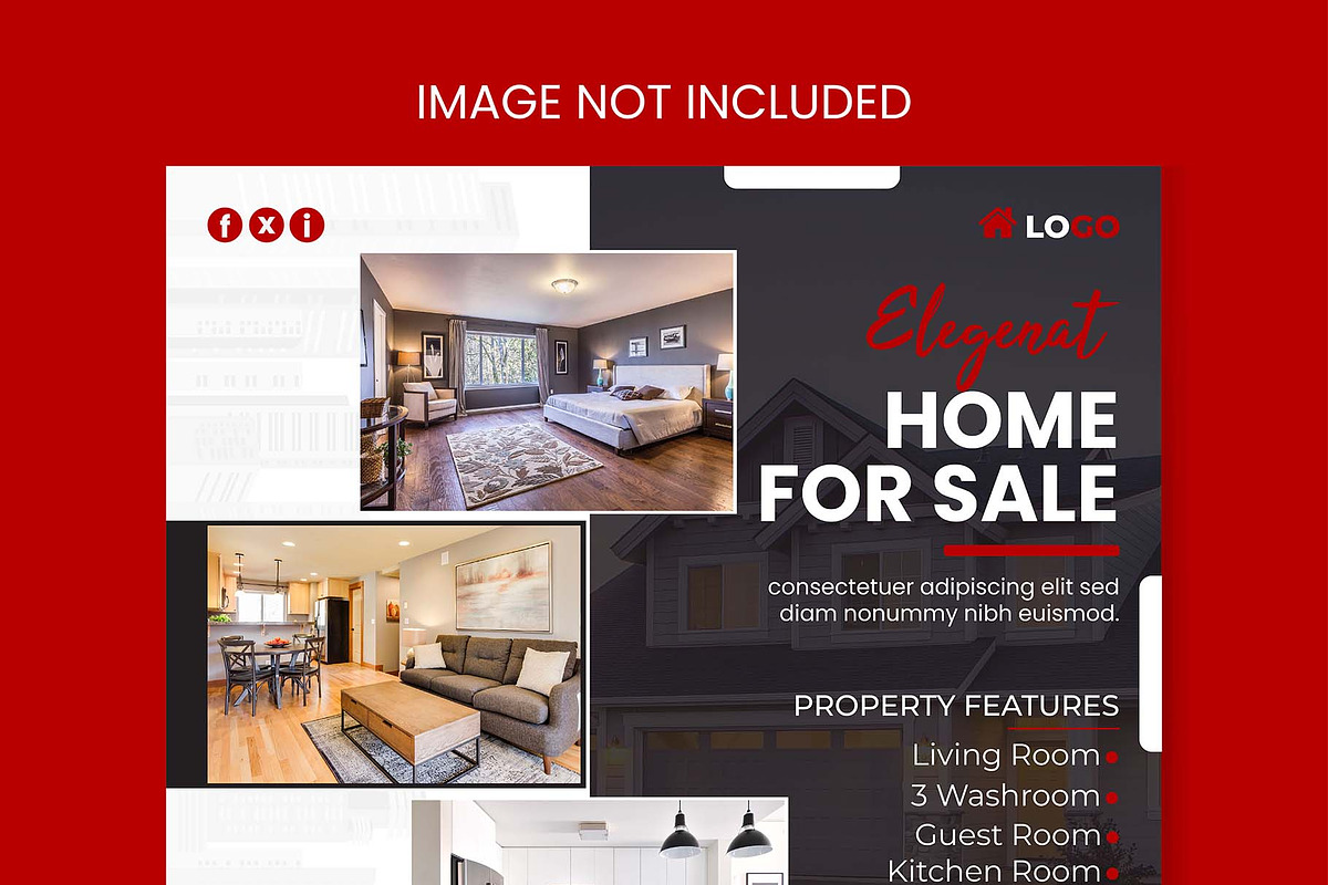 Real estate social media banner, a Decorative Illustration by Photoshop Action (Photo 11 of 17)