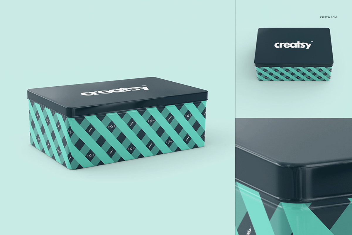 Metal Box Mockup Set, a Packaging Mockup by creatsy2 (Photo 4 of 8)