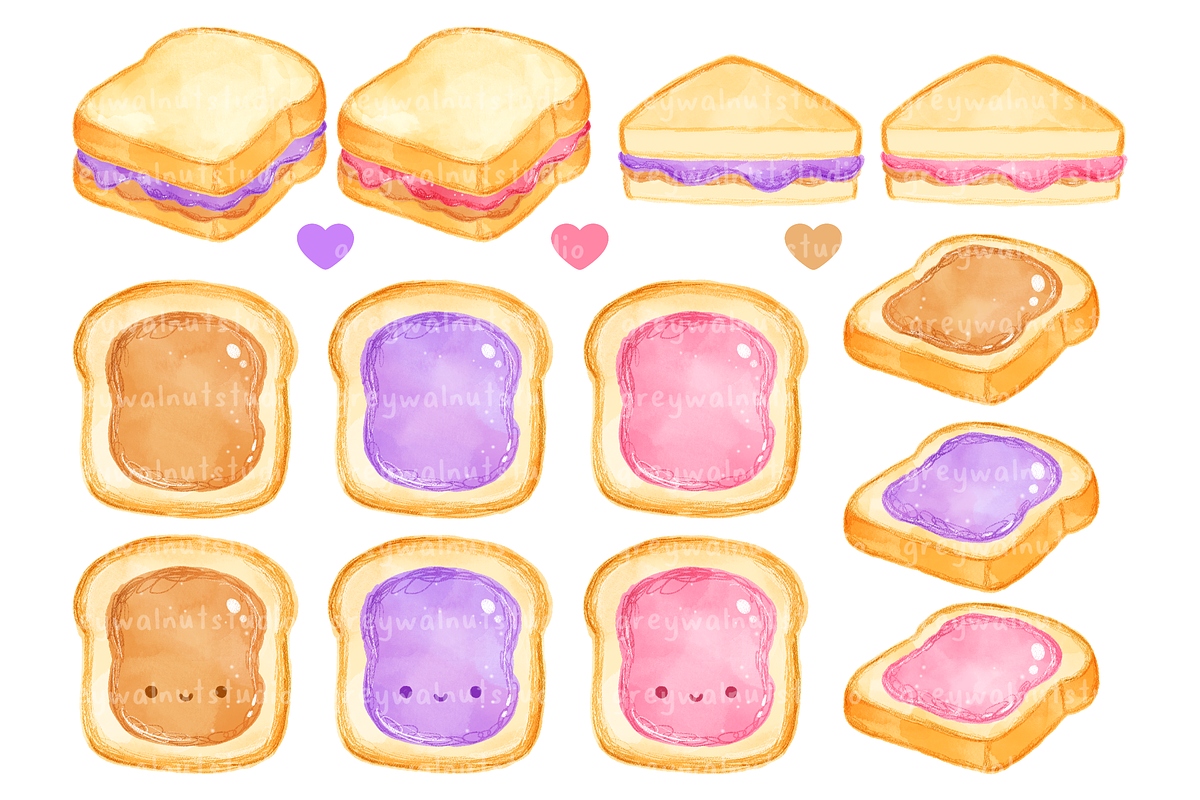 Sketchy Pbj Clipart, an Education Illustration by greywalnutstudio (Photo 3 of 4)