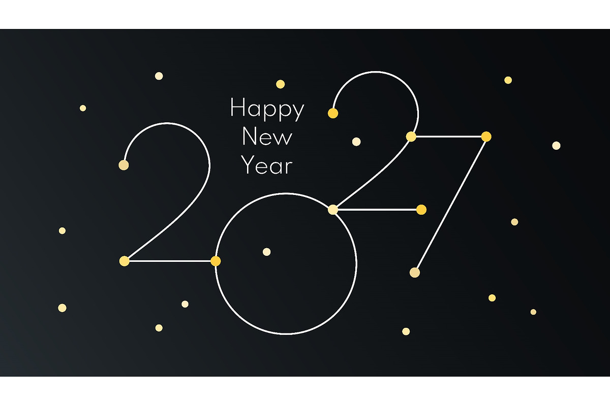 2027 Happy New Year white and golden, a Seasonal Illustration by sceptical cactus (Photo 1 of 3)