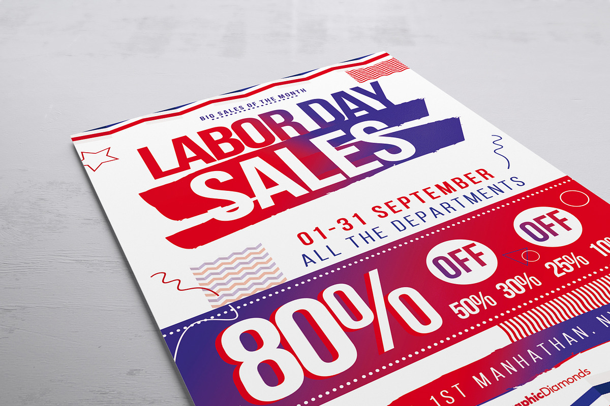 Labor Day Sale Flyer + Ad Banner Se, a Flyer Template by GraphicDiamonds (Photo 6 of 7)
