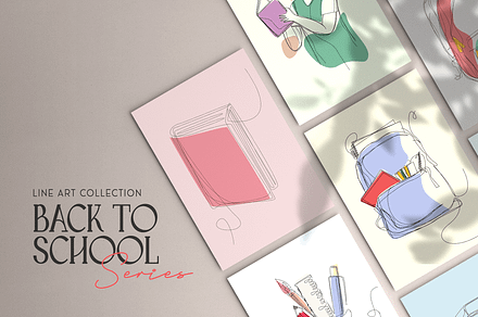 Back To School - Line Art Hand Drawn