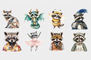 Watercplor Raccoon Clipart, a Seasonal Illustration by Design Market (Thumbnail 5 of 5)