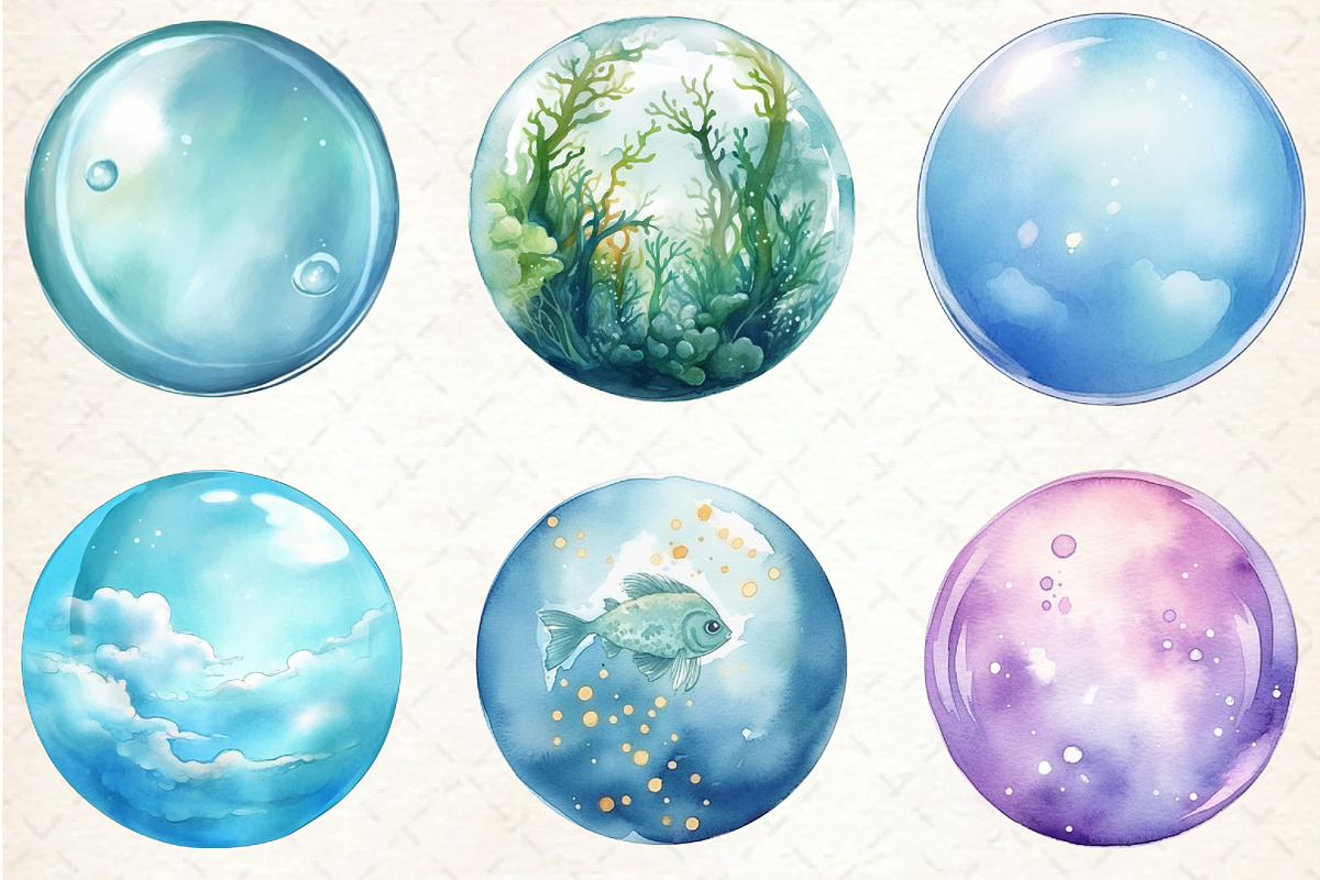 Ocean Bubbles Clipart, an Icon by Rose Art (Photo 3 of 4)