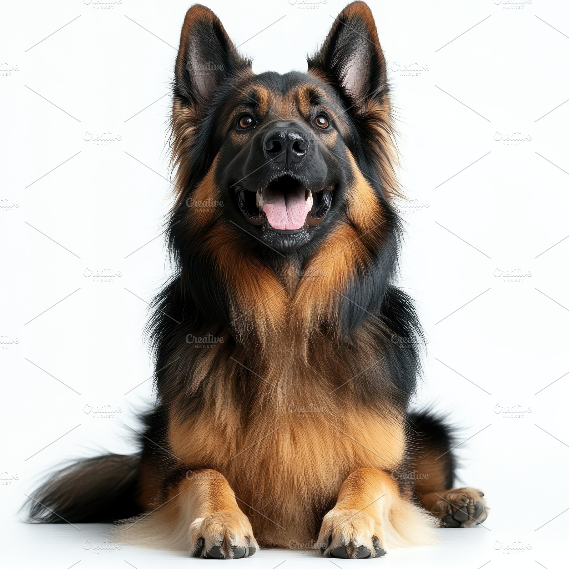 Happy German Shepherd Dog Portrait S, an Animal Photo by Pixeness Studio