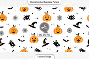 Halloween pattern with cute pumpkins, a Pattern Graphic by lindoet23 (Thumbnail 1 of 3)