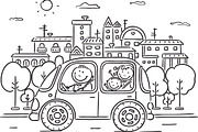 Outline cartoon kids illustration, an Illustration by Bubert Art (Thumbnail 2 of 33)