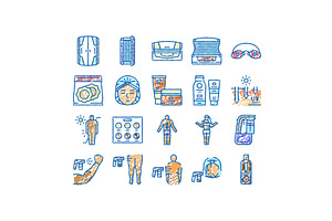 Solarium Salon Tanning Service Icons, an Object Illustration by pikepicture