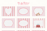 Valentine's Day Frames Cards Clipart, a Decorative Illustration by whiteheartdesign (Thumbnail 15 of 23)