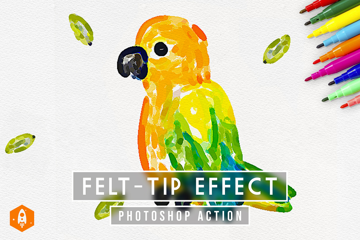 Felt-Tip Drawing Effect Action, an Action Add-On by DesignRocket (Photo 1 of 7)