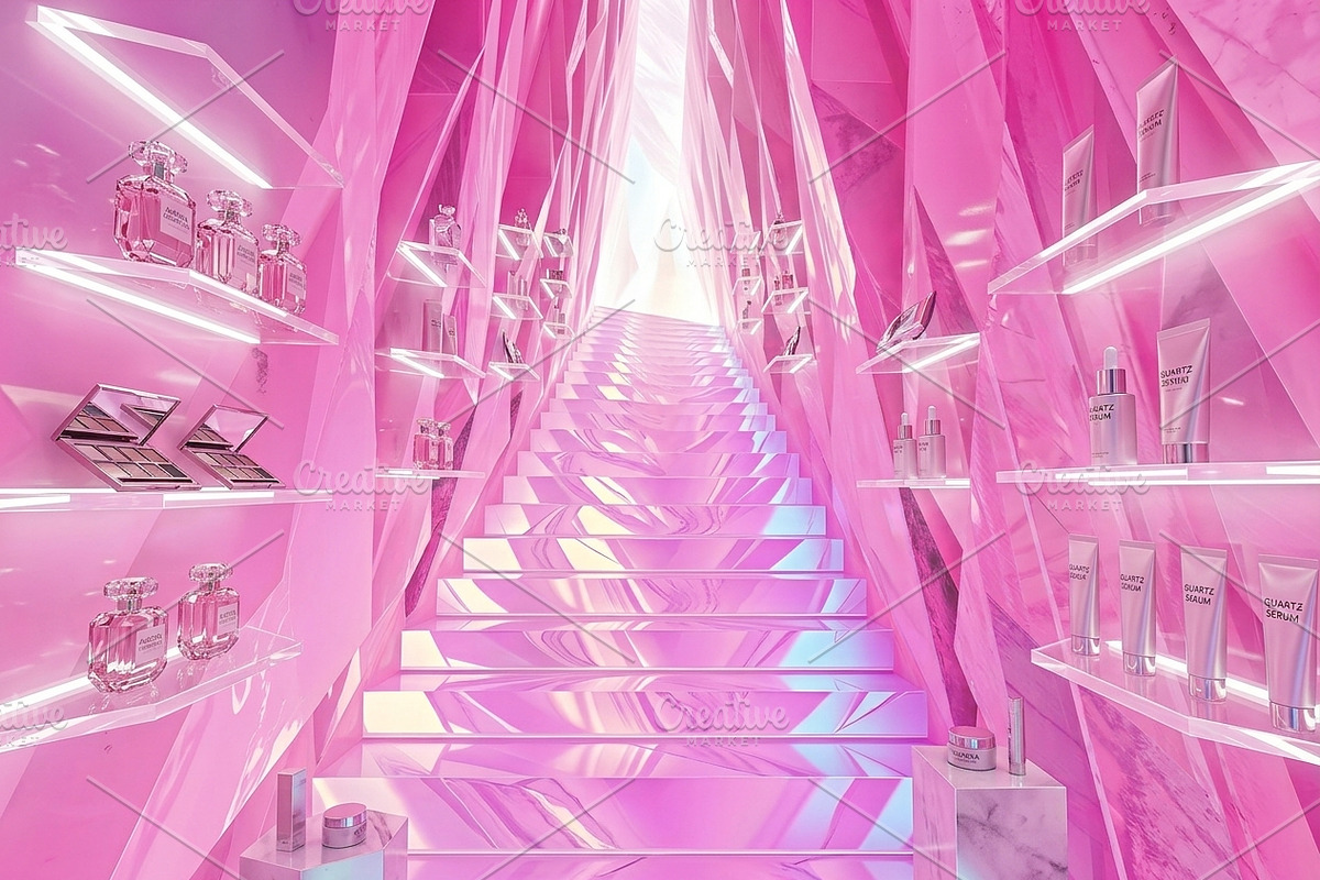 Pink Crystal Staircase Background, a Background Graphic by Aura Canyon HQ (Photo 2 of 7)