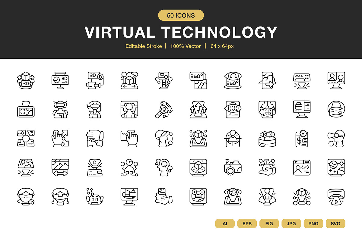 Virtual Technology Icons, an Icon by Spacepixel Creative