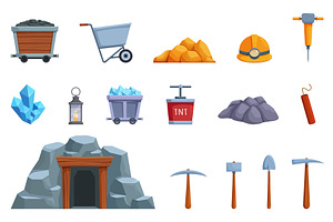 Miners tools. Helmet with light, an Illustration by Valerie Bodnar
