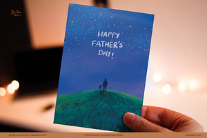 Mountain Stars Father's Day Card