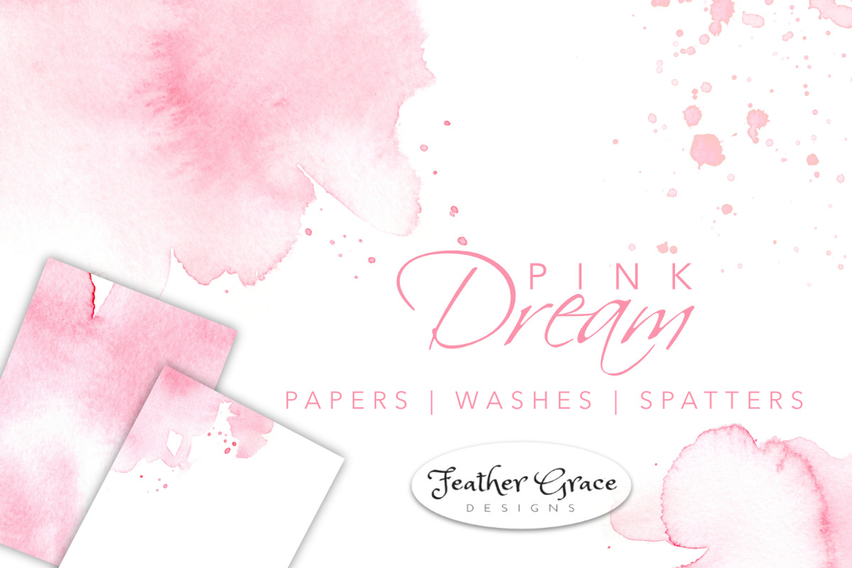 Pink Watercolor Backgrounds + Washes, an Illustration by Feather Grace Designs (Photo 1 of 7)