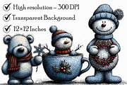 Whimsical Christmas Snowman Clipart, an Illustration by Libby Wishes (Thumbnail 7 of 7)