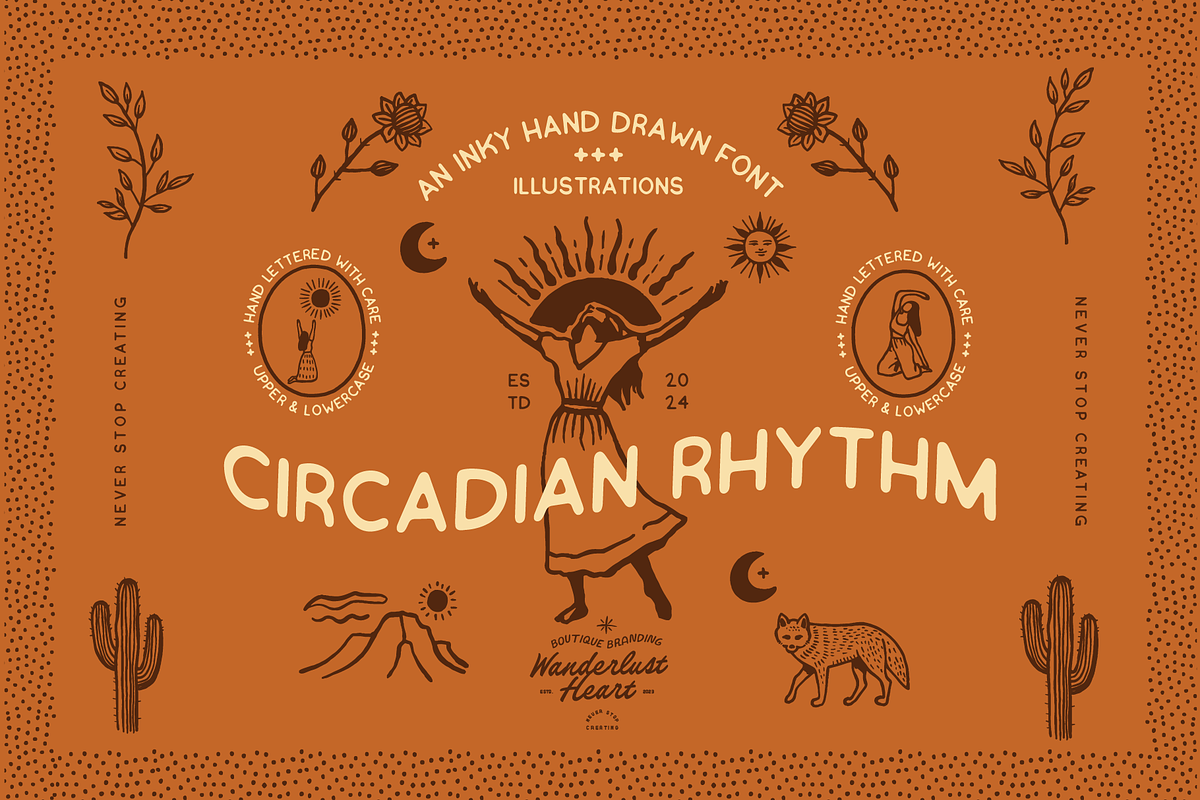 Hand-Drawn Font + Illustrations, a Handwritten Font by Wanderlust Heart Branding (Photo 1 of 6)