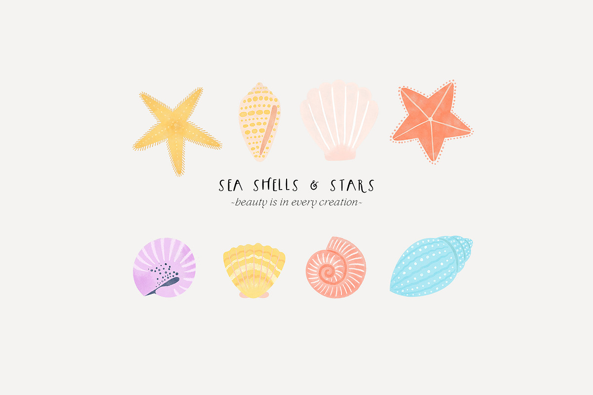 Little Mermaids. Clipart & Patterns, a Decorative Illustration by annartdreams (Photo 6 of 11)