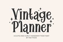 Vintage Planner - Cute Serif Font