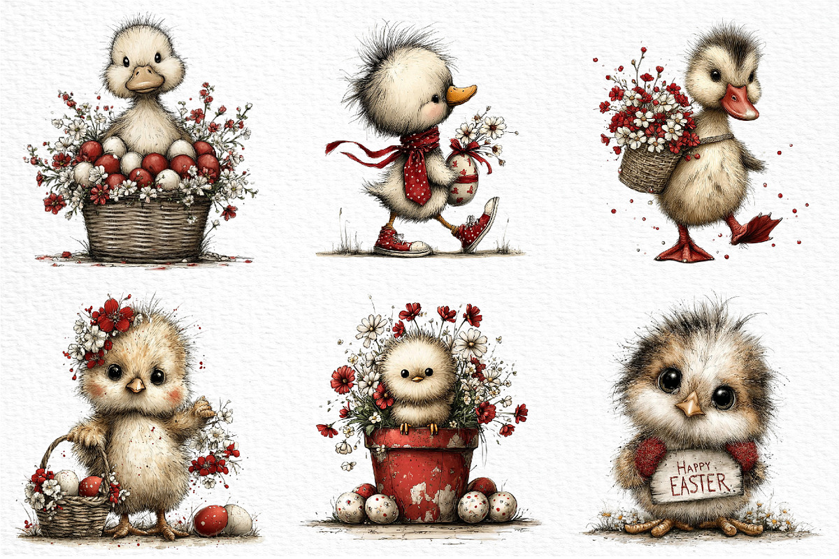 Whimsical Easter Animals Clipart, an Illustration by Craft Nest (Photo 5 of 11)