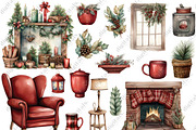Watercolor Cozy Christmas Clipart, a Graphic by Digitals Art Hub (Thumbnail 3 of 10)