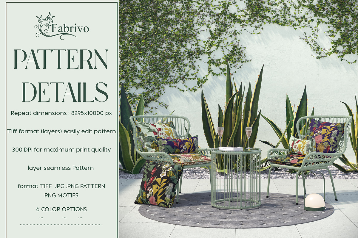 Jungle Epiphany Floral Pattern, a Pattern Graphic by Fabrivo (Photo 4 of 9)
