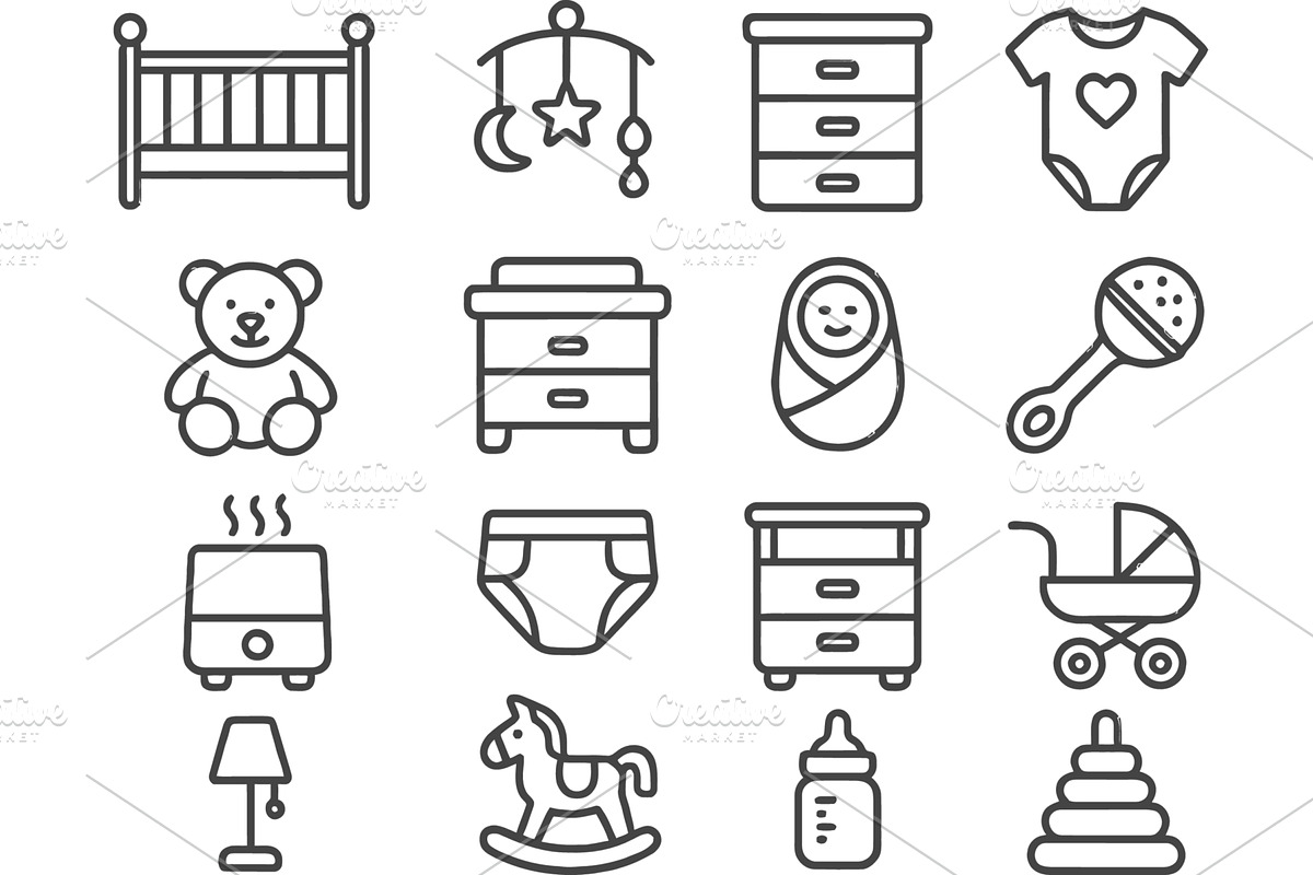 Baby nursery vector icons featuring, an Object Illustration by ZinetroN