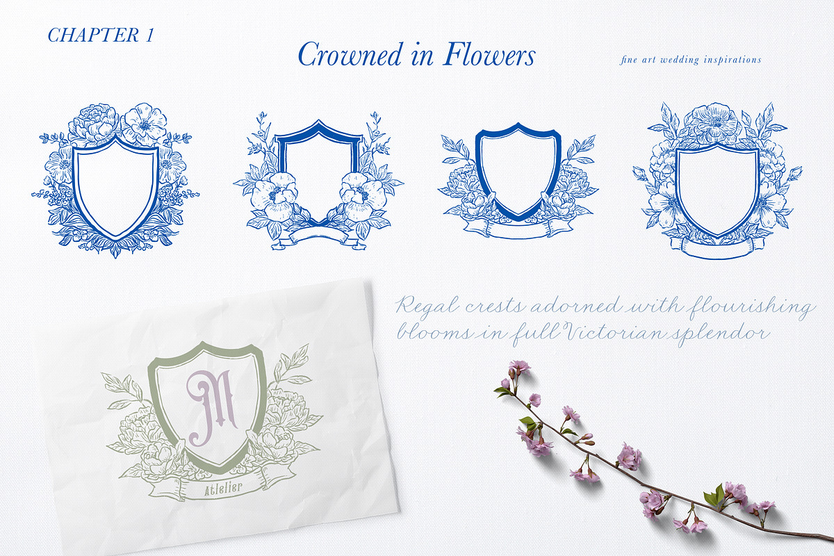 Crests Atelier Collection, a Decorative Illustration by Backyard Rose (Photo 3 of 14)
