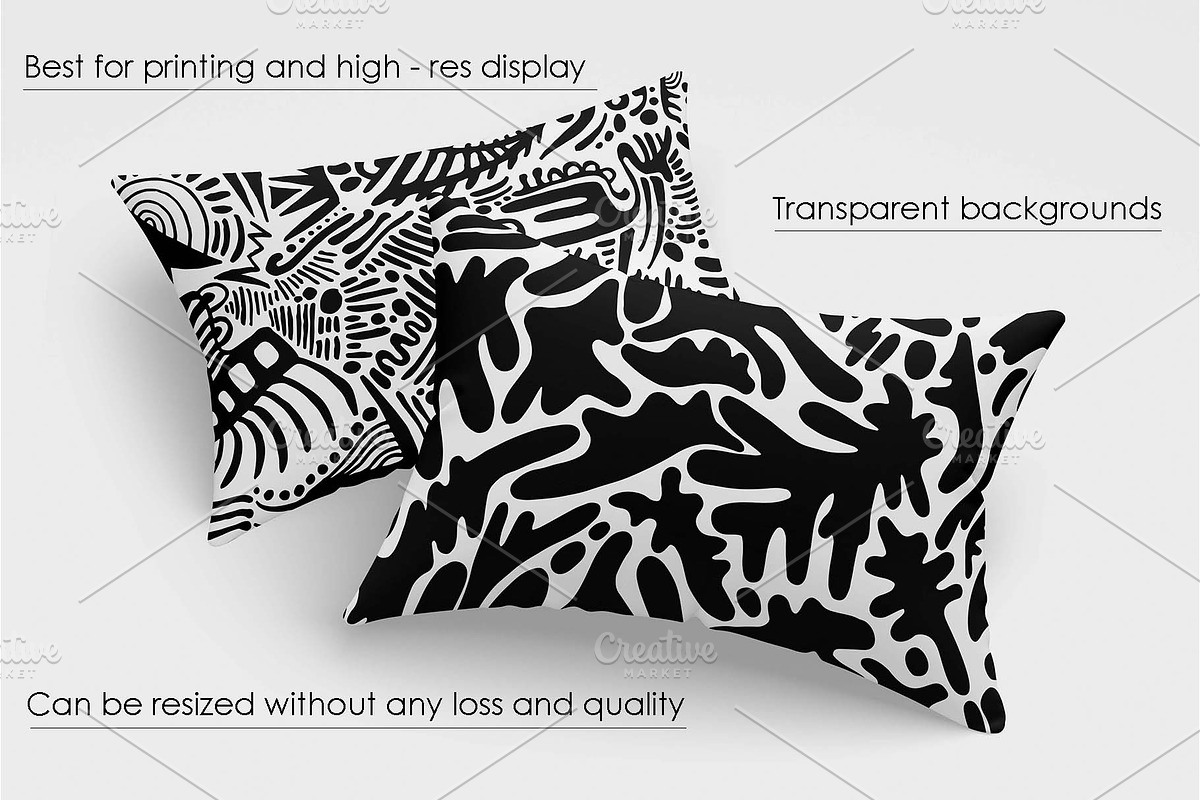 Black & White Hand Drawn 6 Pattern, a Pattern Graphic by Space_Oleandr (Photo 2 of 7)