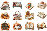 Cozy Fall Reading Clipart, an Illustration by Craft Nest (Thumbnail 3 of 5)