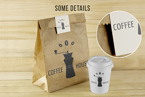 Paper Bag And Coffee Cup Mockup