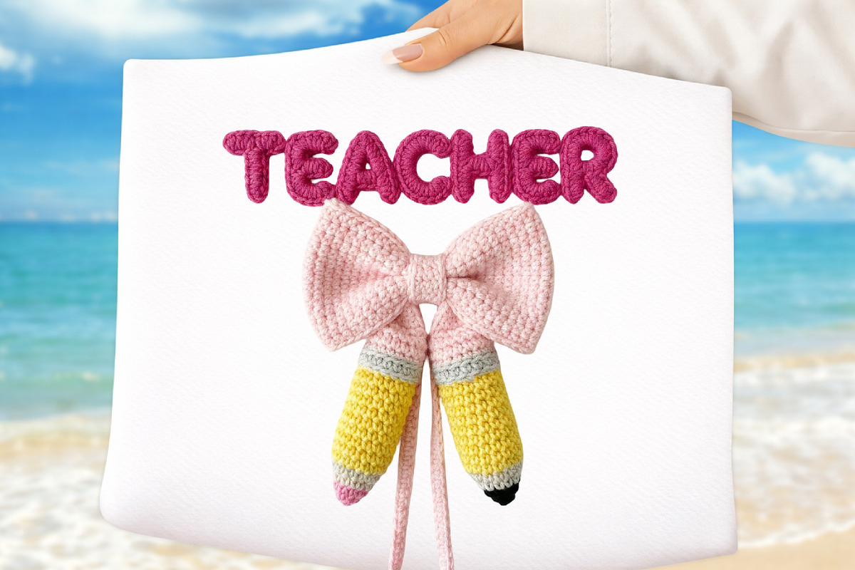Faux Yarn Teacher Coquette Bow PNG, an Illustration by DreamArtGraphic (Photo 1 of 4)