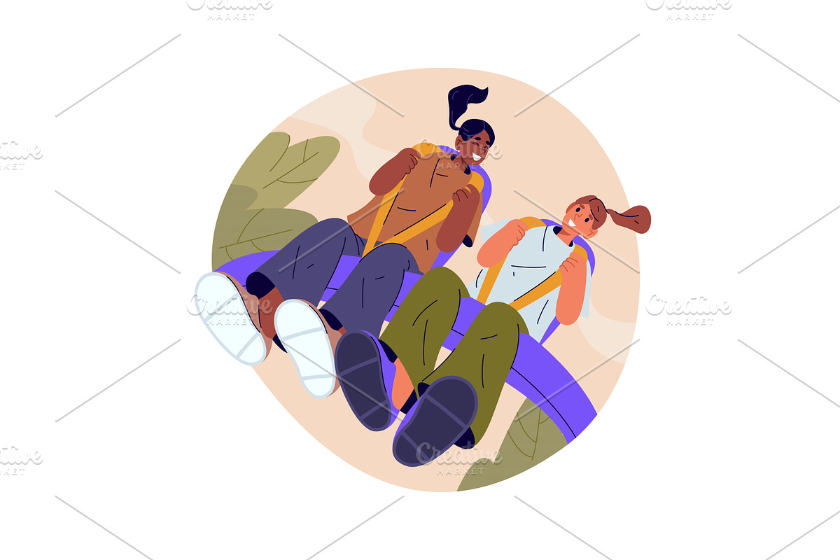 Vector people at roller coaster, a Sport Illustration by Elegant Solution