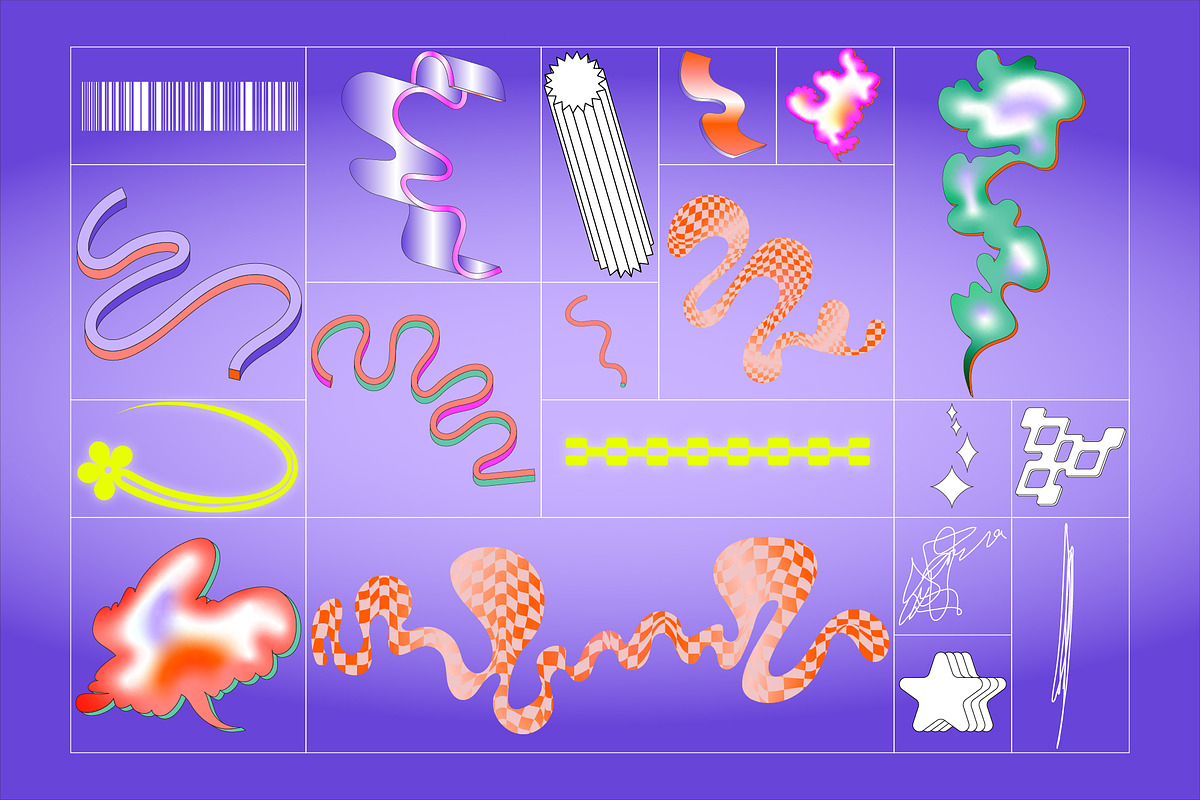 Postmodern Squiggle 2 Vector Clipart, an Object Graphic by angelainthefields (Photo 8 of 14)