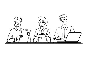 video conference team work vector, a Person Illustration by pikepicture