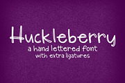 Huckleberry Hand-lettered Font, a Handwritten Font by Groovy Fonts by Mindy (Thumbnail 1 of 6)