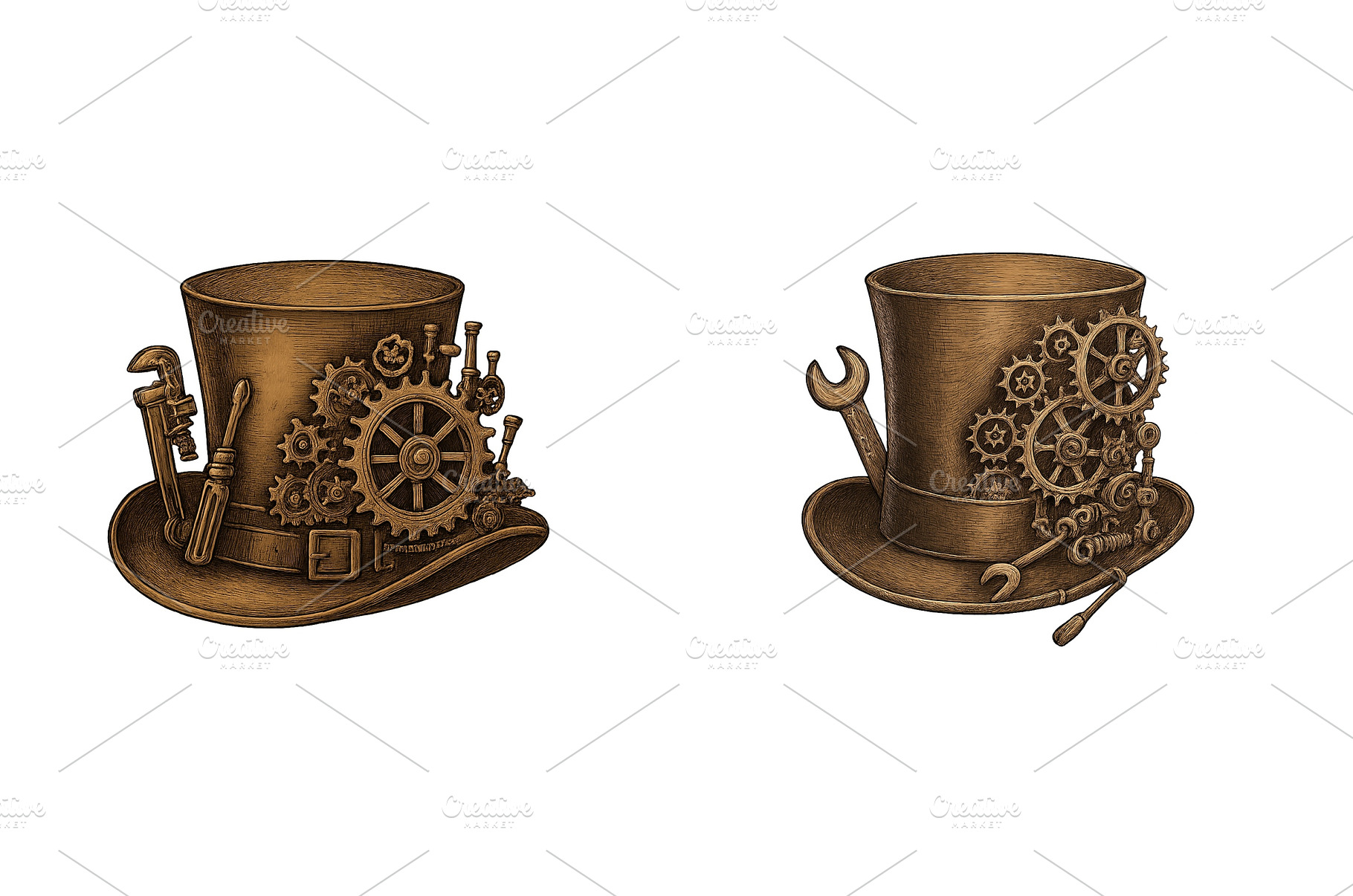 Artistic steampunk top hats with, an Arts & Entertainment Photo by ZinetroN