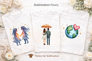 Cosmic Valentine Watercolor Clipart, an Illustration by Artnoy (Thumbnail 5 of 8)