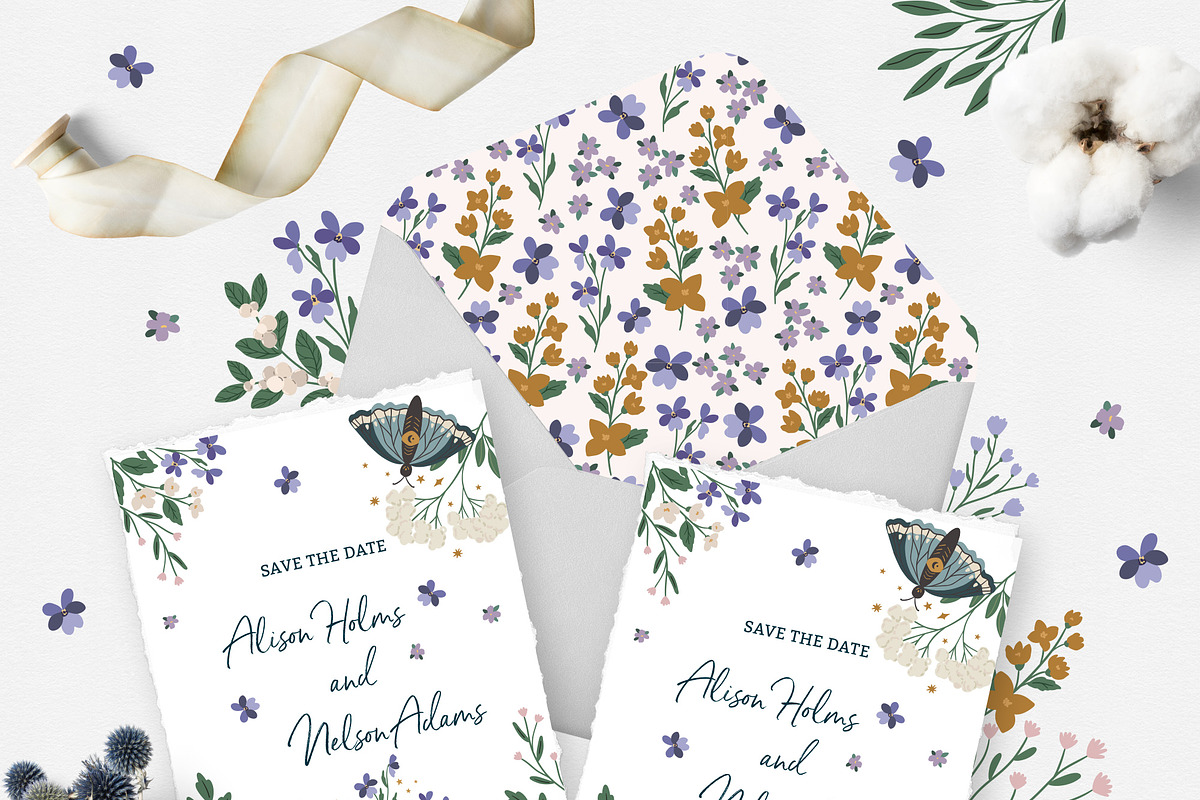 Wild Grass Mystic pattern&clipart, a Background Graphic by Cozy pattern shop (Photo 3 of 12)