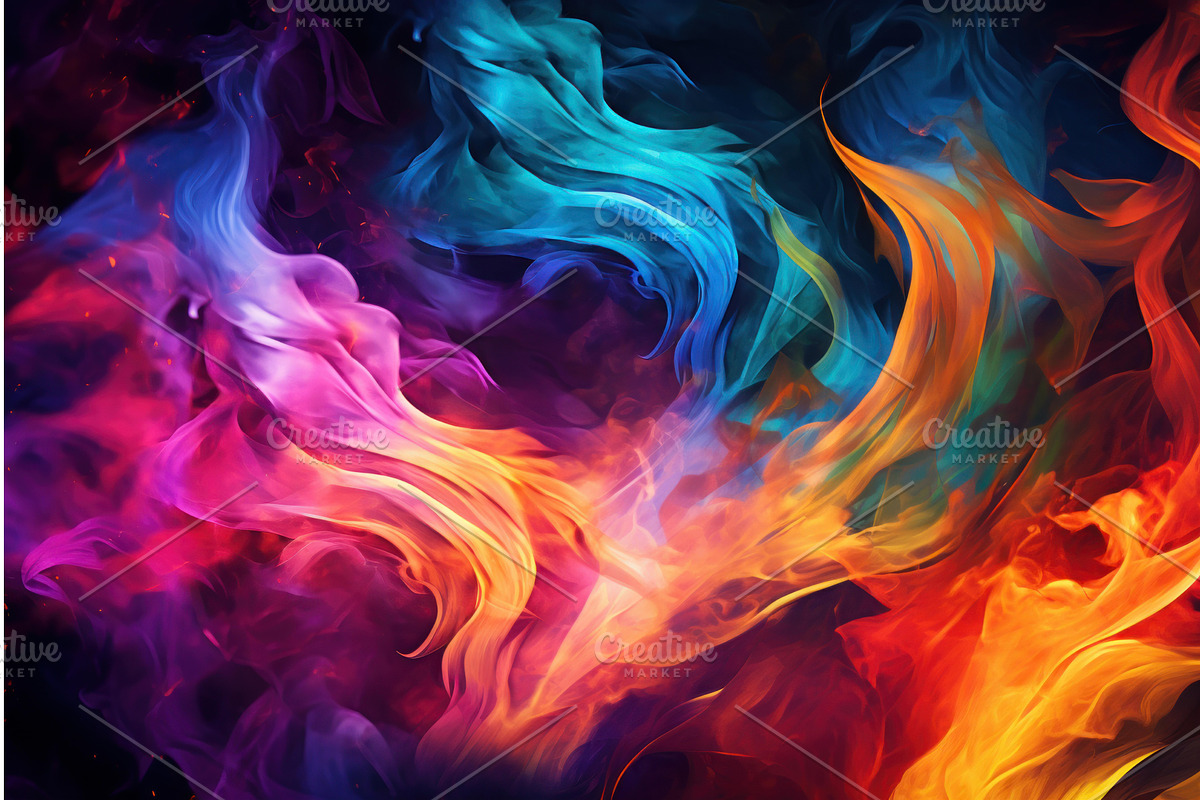 Mesmerizing Colorful phoenix flame, an Illustration by Ylivdesign