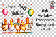 10 Funny Chicken Birthday PNG, a Graphic by Black Gallery (Thumbnail 8 of 11)