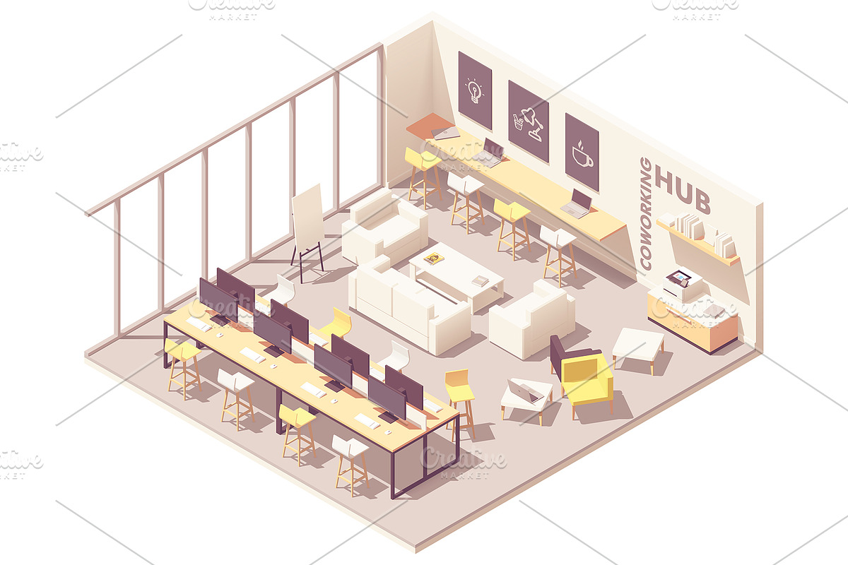 Vector isometric office interiors, a Work Illustration by tele52 (Photo 13 of 17)