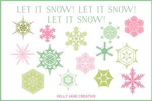 Pastel Snowflakes Vector
