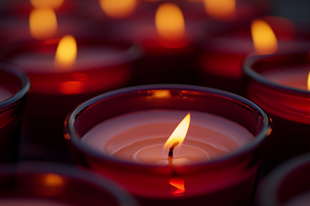 Close up on burning intention candle, a Wallpaper Photo by MistyDay