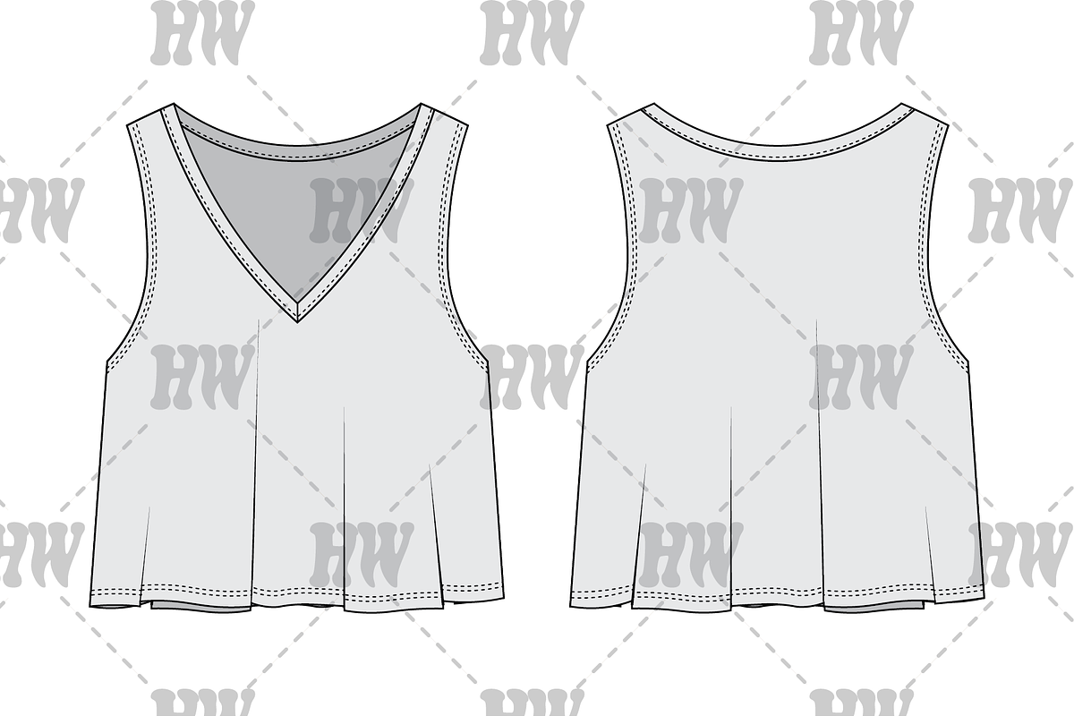 V-Neck Summer Tank Fashion Flat, a Shirt Mockup by haydenwentworth (Photo 1 of 3)