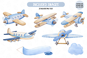 Watercolor Air Transport Clipart, an Illustration by TatiMockup (Thumbnail 2 of 5)