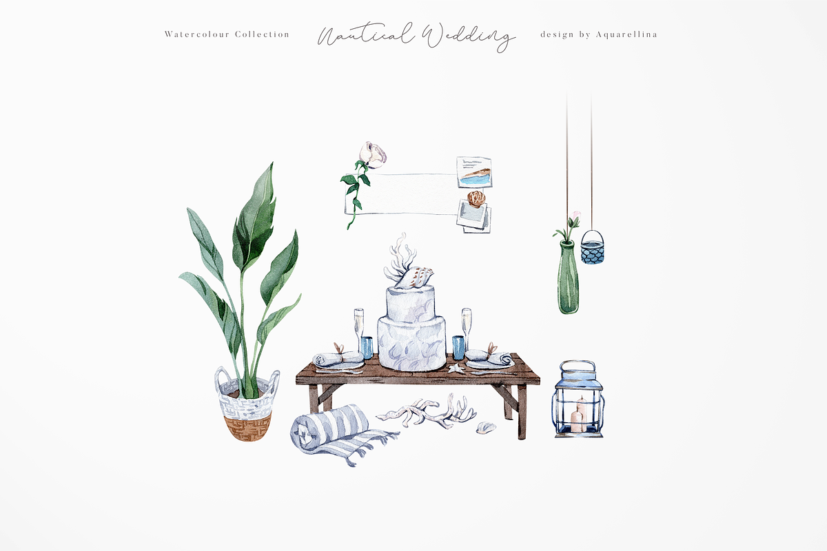 Nautical Beach Wedding Illustrations, a Decorative Illustration by Aquarellina (Photo 29 of 34)