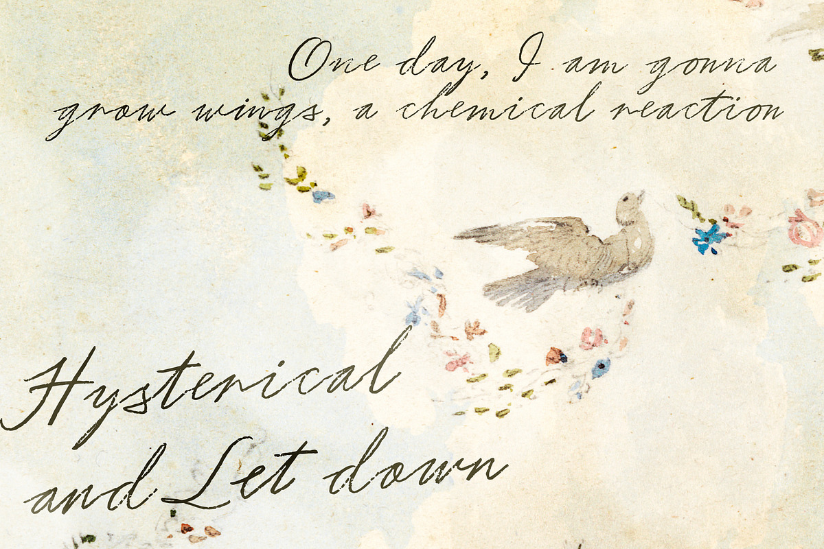 Broken Prints - Rough Vintage Script, a Script Font by Bale Type (Photo 6 of 9)