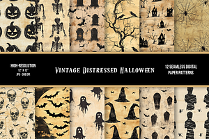 Vintage Halloween Digital Paper
