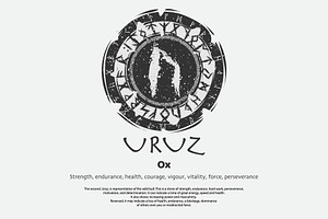 Viking Uruz rune dark circle shield, an Object Graphic by LongQuattroArt